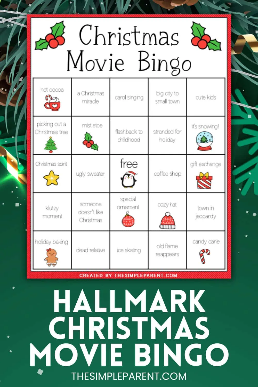 hallmark movie bingo - the simple parent